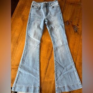 Kancan Women's Light Blue Flare Jeans